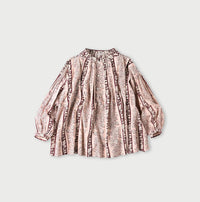 Indian Striped Flower Block Print Smock Blouse
