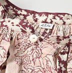 Indian Striped Flower Block Print Smock Blouse Detail
