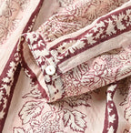 Indian Striped Flower Block Print Smock Blouse Detail