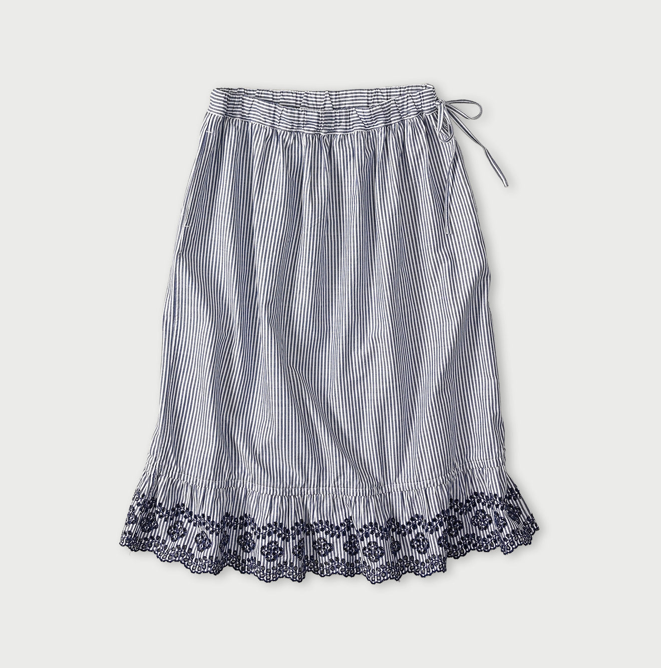 Supima OX Petit Skirt Blue Stripes