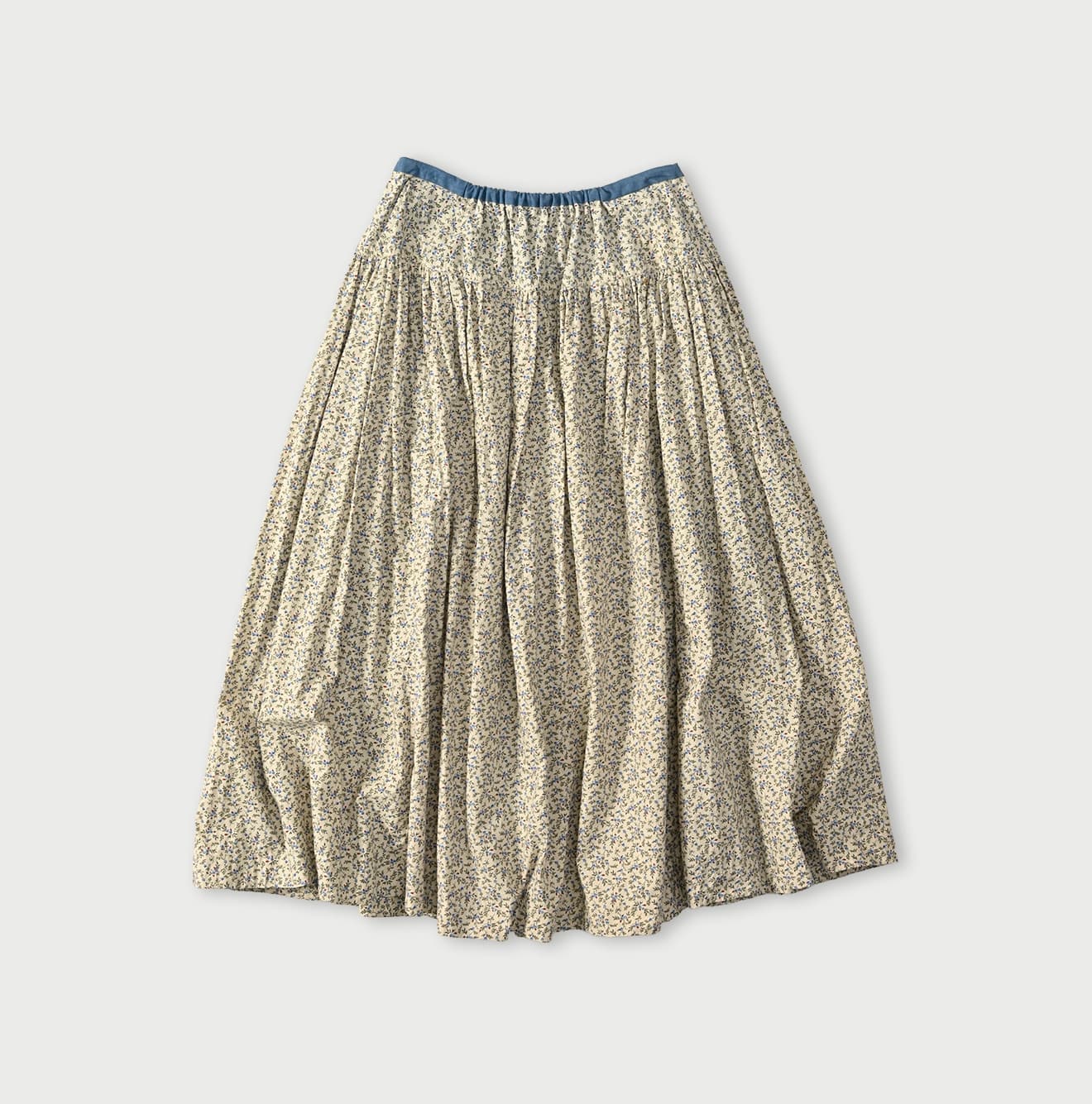 Ivy Flower Print Easy Gather Skirt Back