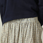 Ivy Flower Print Easy Gather Skirt Detail