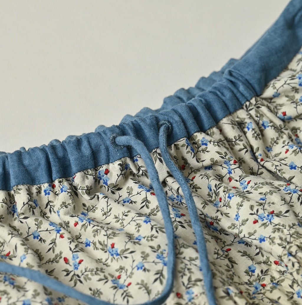 Ivy Flower Print Easy Gather Skirt Detail