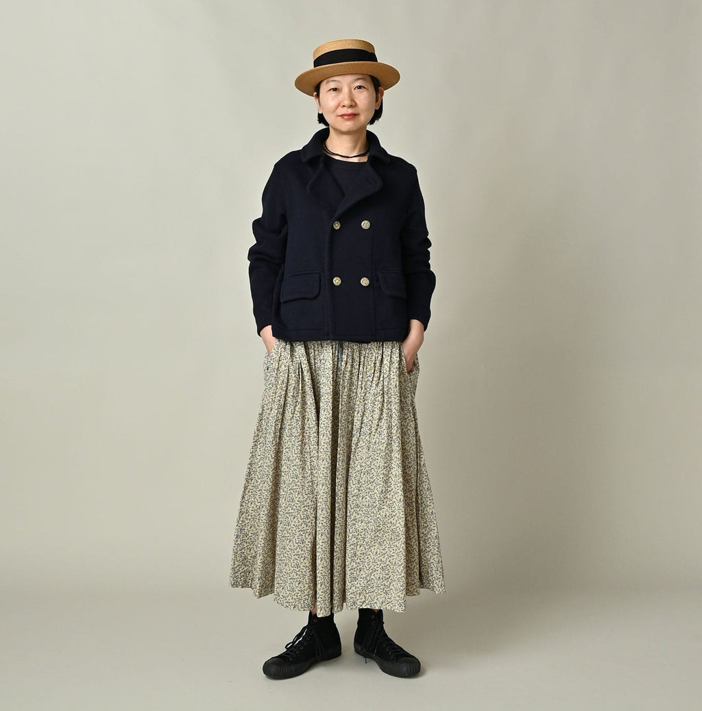Ivy Flower Print Easy Gather Skirt Female Model