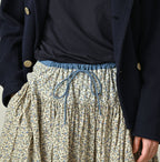 Ivy Flower Print Easy Gather Skirt Detail