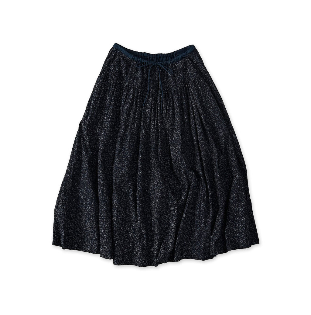 Indigo Ivy Flower Print Easy Gather Skirt
