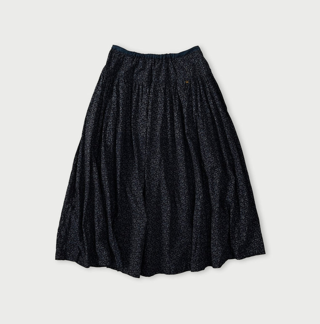 Indigo Ivy Flower Print Easy Gather Skirt Back