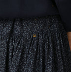 Indigo Ivy Flower Print Easy Gather Skirt Detail