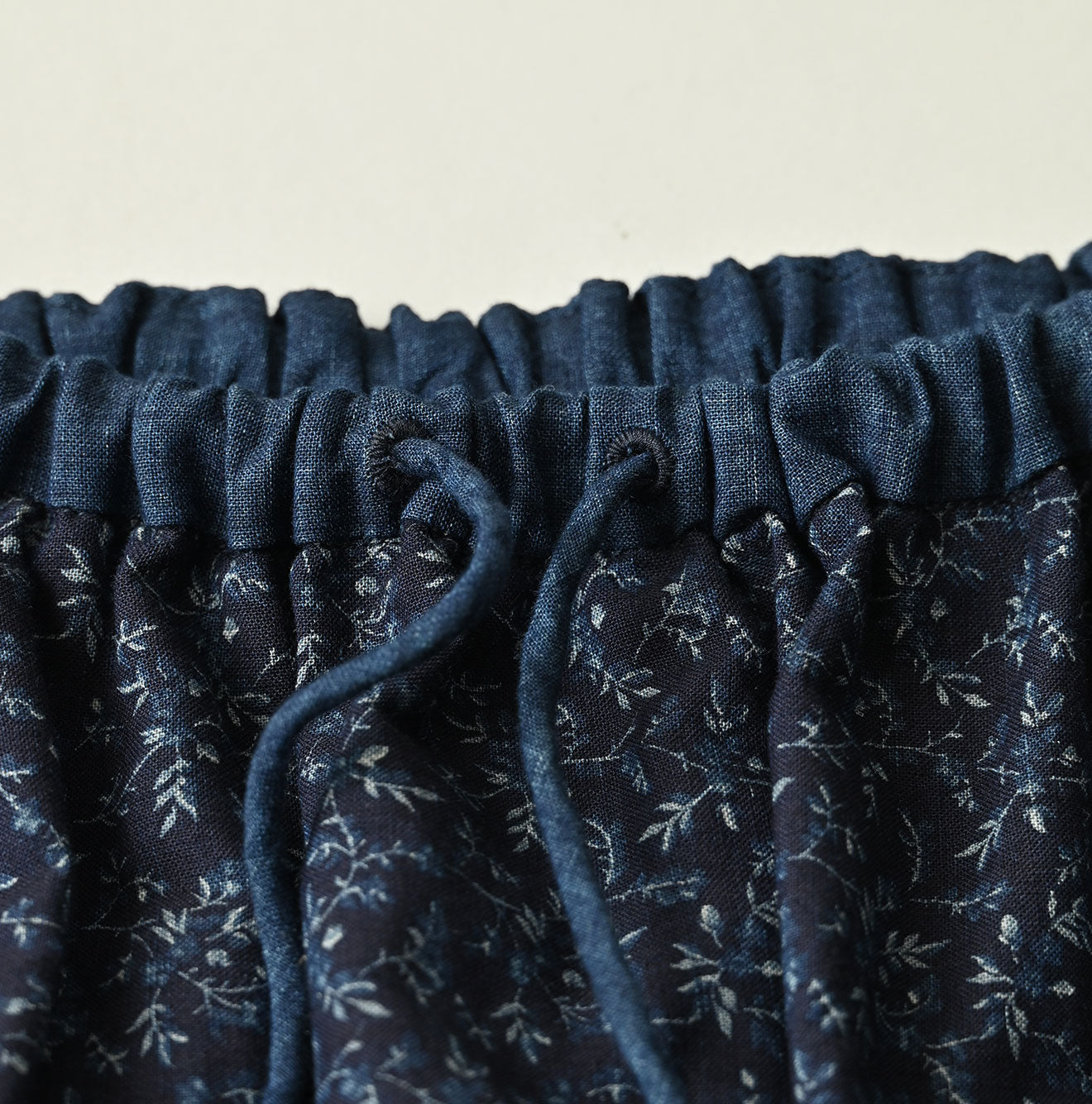 Indigo Ivy Flower Print Easy Gather Skirt Detail