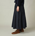 Indigo Ivy Flower Print Easy Gather Skirt Female Model
