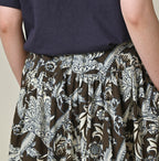 Indian Khadi Flower Sarasa Print Easy Gather Skirt Detail