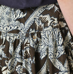 Indian Khadi Flower Sarasa Print Easy Gather Skirt Detail