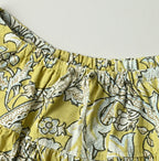 Indian Khadi Flower Sarasa Print Easy Gather Skirt Detail