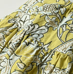 Indian Khadi Flower Sarasa Print Easy Gather Skirt Detail