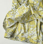 Indian Khadi Flower Sarasa Print Easy Gather Skirt Detail