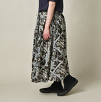 Indian Khadi Flower Sarasa Print Easy Gather Skirt Female Model