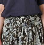 Indian Khadi Flower Sarasa Print Easy Gather Skirt Detail