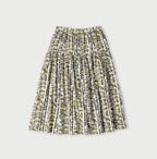 Indian Striped Flower Block Print Tiered Skirt Back