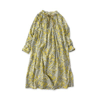 Indian Khadi Flower Sarasa Print Chou Chou Smock Dress