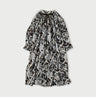 Indian Khadi Flower Sarasa Print Chou Chou Smock Dress Brown