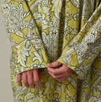 Indian Khadi Flower Sarasa Print Chou Chou Smock Dress Detail