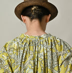 Indian Khadi Flower Sarasa Print Chou Chou Smock Dress Detail