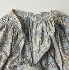 Indian Khadi Flower Sarasa Print Chou Chou Smock Dress Detail