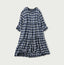 Indigo Fuwafuwa Double Woven Tiered Dress Plaid
