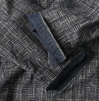 Indigo Basket Pattern Jacquard Dress Detail