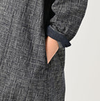 Indigo Basket Pattern Jacquard Dress Detail