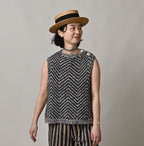 Linen Herringbone Camisole Female Model
