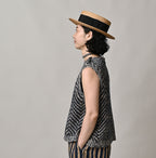 Linen Herringbone Camisole Female Model