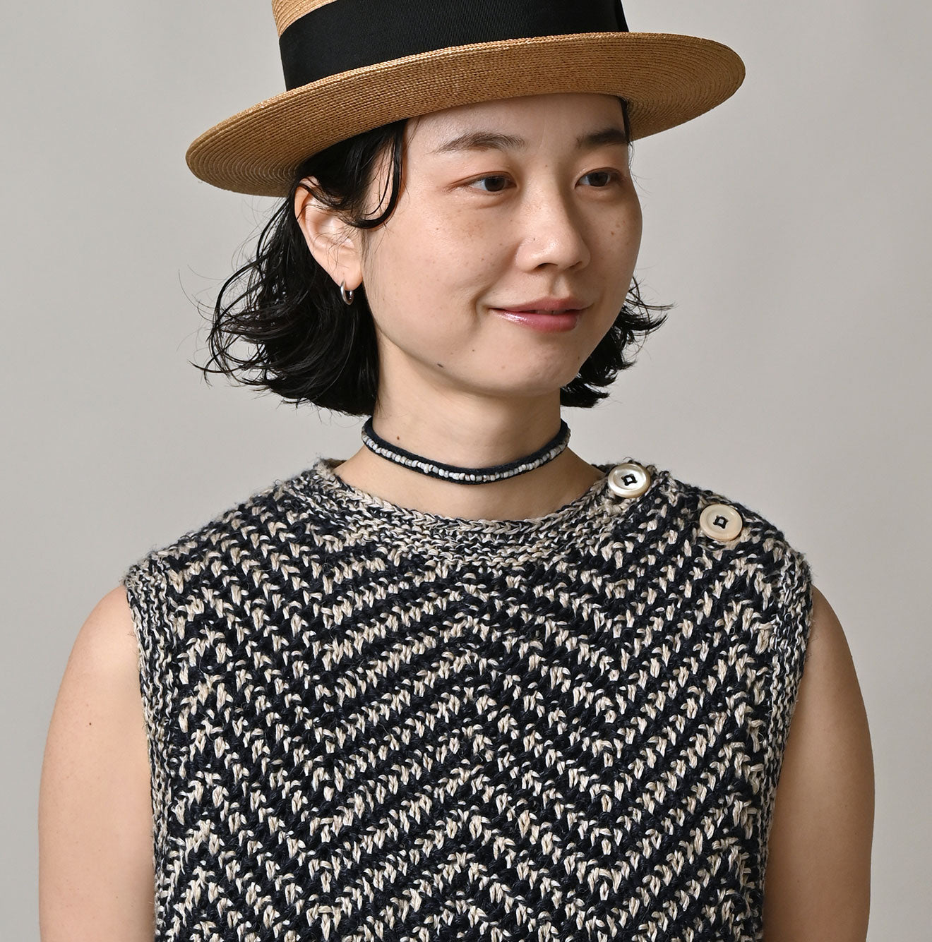 Linen Herringbone Camisole Detail