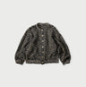 Linen Herringbone Bolero Natural x Navy Herringbone