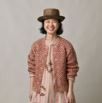 Linen Herringbone Bolero Female Model