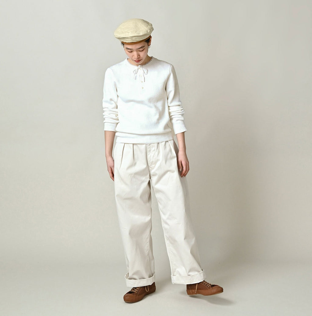Rib Knitsew Henley Female Model