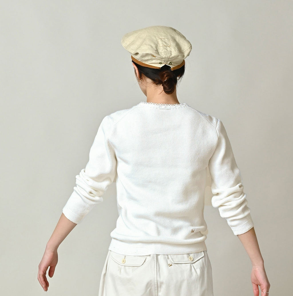 Rib Knitsew Henley Female Model