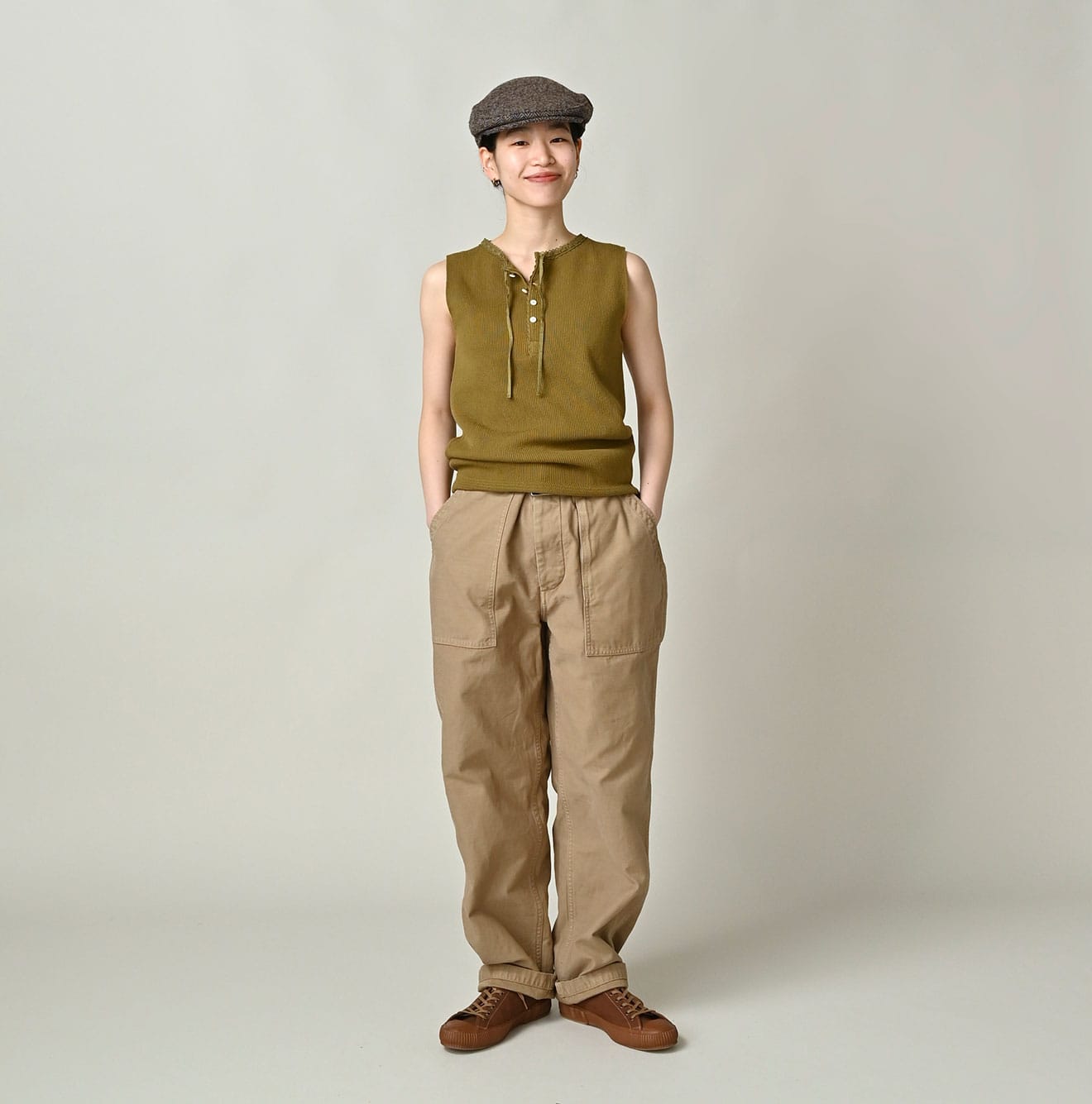 Rib Knitsew Camisole Female Model