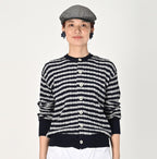 Super Gauze Cable Border 908 Knitsew Cardigan Female Model