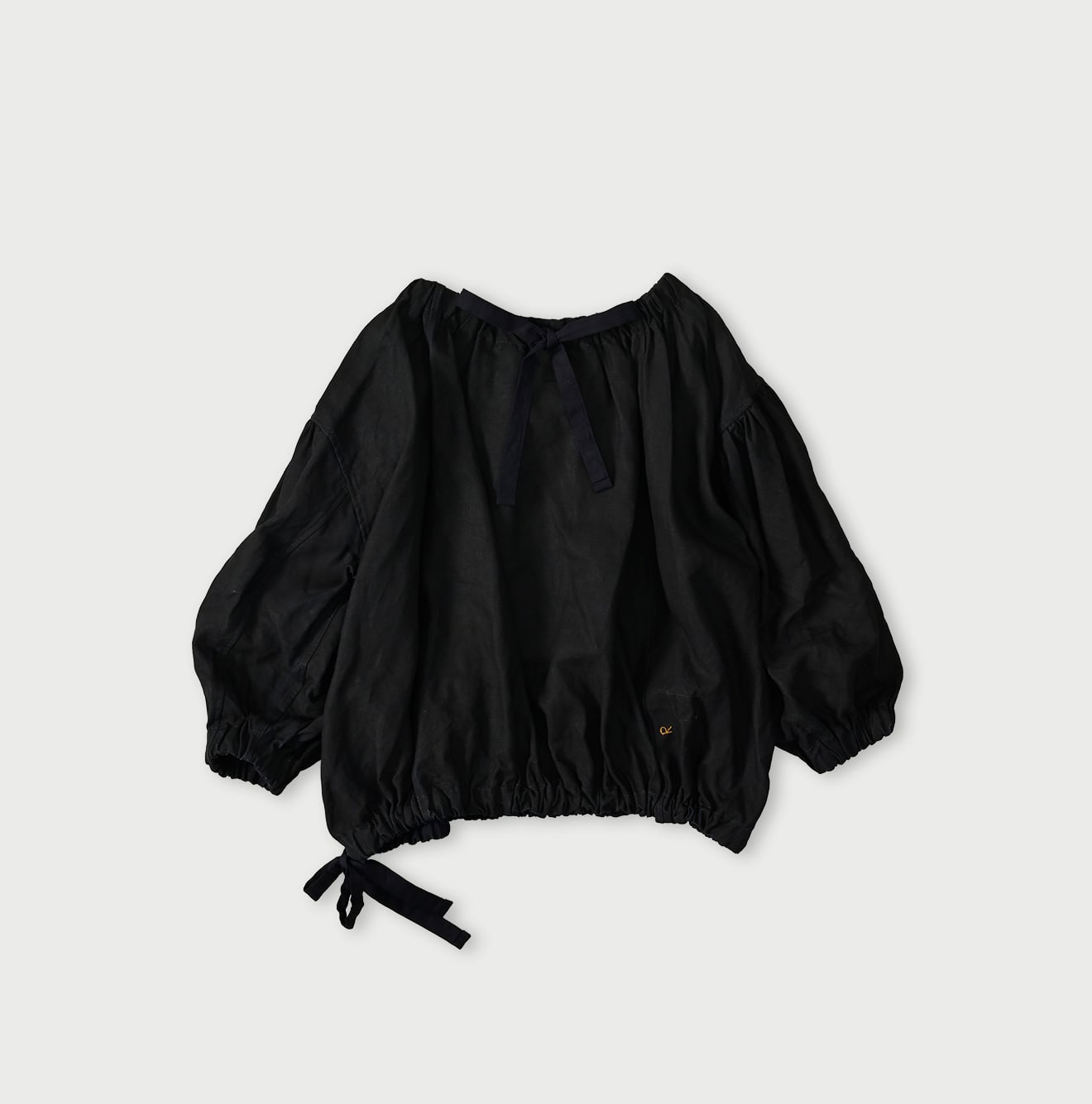 Indigo Linen Cloth Sack Blouse Back
