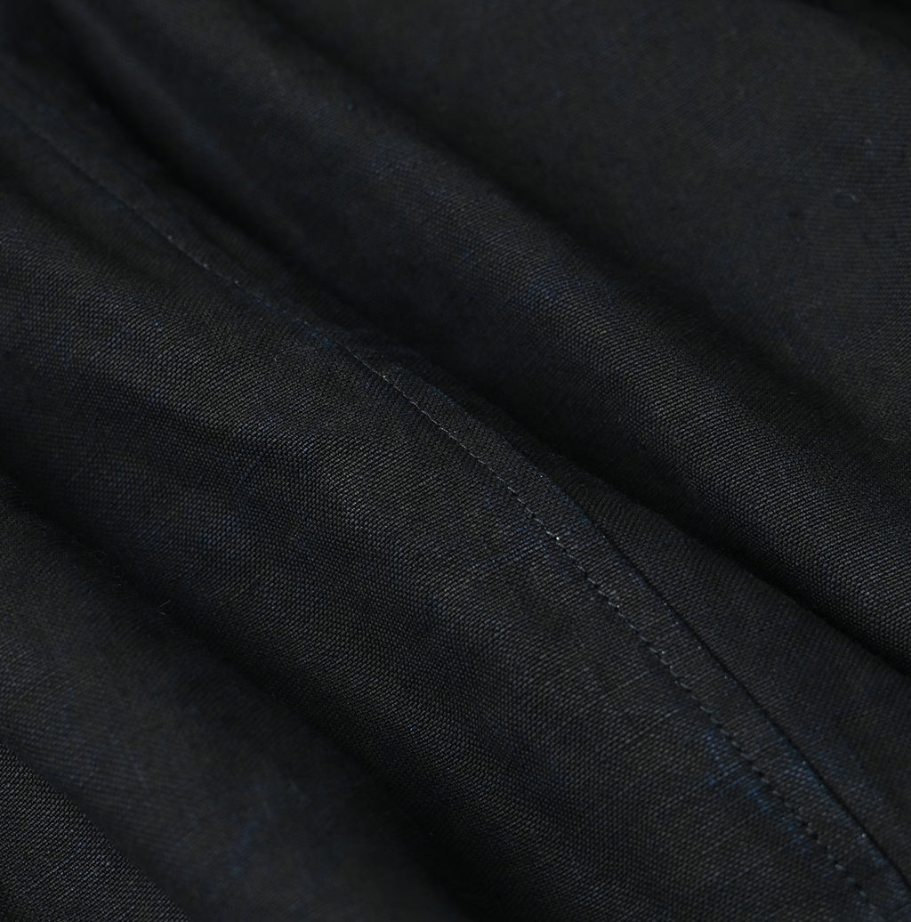 Indigo Linen Cloth Sack Blouse Detail