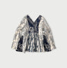 Indian Khadi Block Print Patchwork Blouse Navy