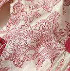 Indian Khadi Block Print Patchwork Blouse Detail