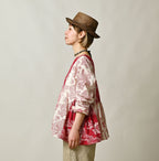 Indian Khadi Block Print Patchwork Blouse Female Model