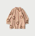 Indian Khadi OX SAIJIKI Poyon Puff Blouse Red Stripes