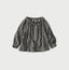 Indigo Double Woven Shirring Blouse Benkei Plaid
