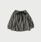 Indigo Double Woven Shirring Blouse Back