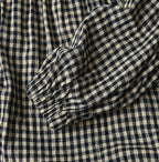Indigo Double Woven Shirring Blouse Detail