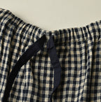 Indigo Double Woven Shirring Blouse Detail