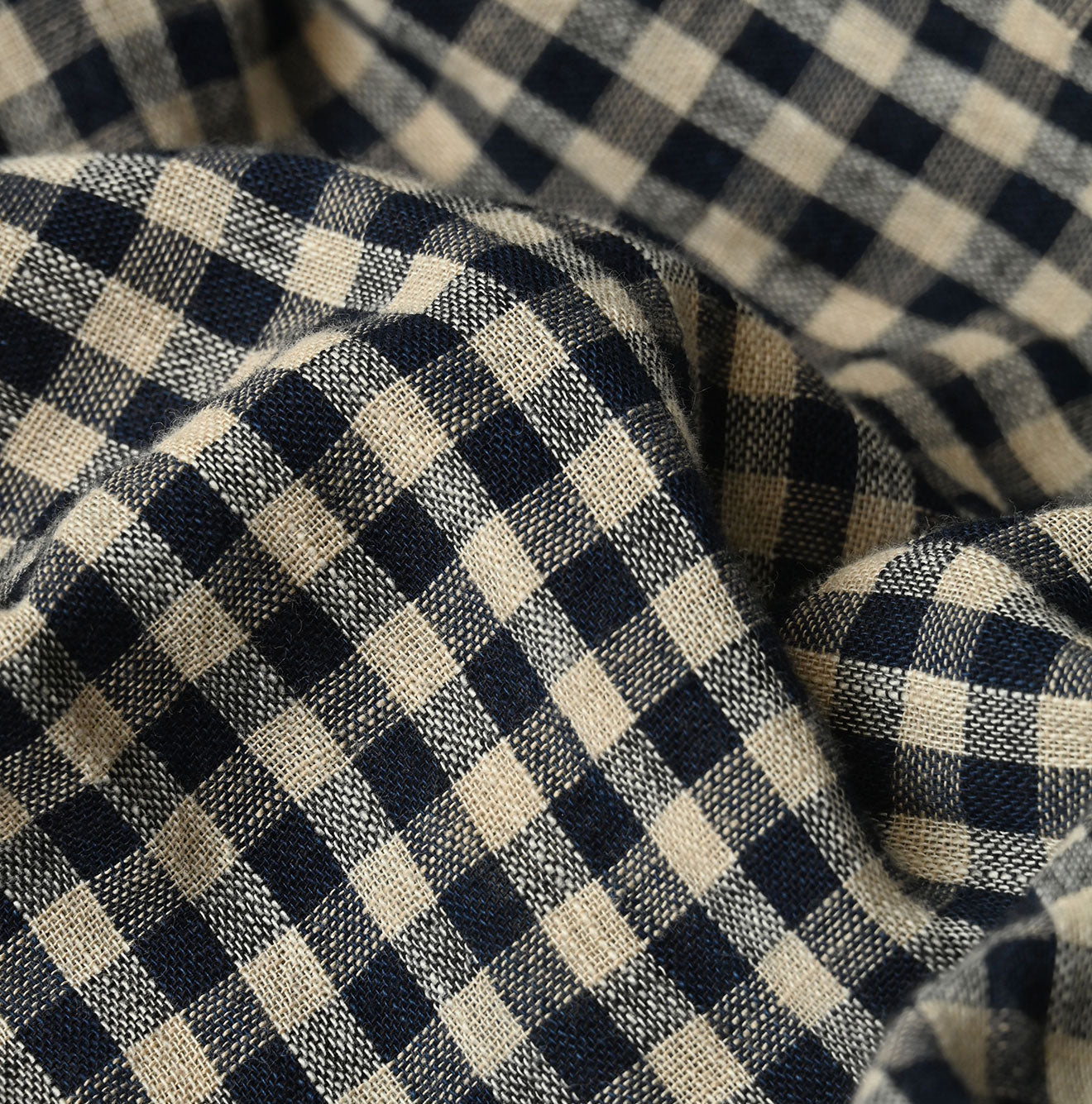 Indigo Double Woven Shirring Blouse Detail